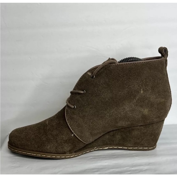 FRANCO SARTO WOMEN'S ANNABELLE ANKLE BOOTS Sz 7.5 Mushroom Suede VGUC - Picture 2 of 10